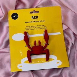 OTOTO Red Crab Spoon Holder and Steam Releaser